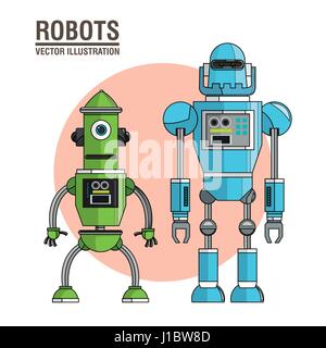 Roboter-Maschinen-Technologie-Bild Stock Vektor