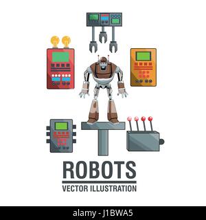 Roboter Industrie engineering Technologie Plakat Stock Vektor