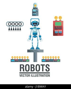 Roboter Industrie engineering Technologie Plakat Stock Vektor