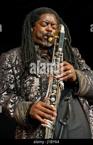 Brecon Jazz Festival 2011. Courtney Pine und Zoe Rahman. 13/8/11 Stockfoto