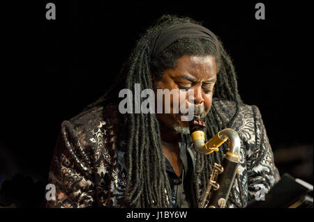 Brecon Jazz Festival 2011. Courtney Pine und Zoe Rahman. 13/8/11 Stockfoto