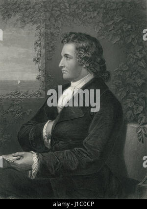 Johann Wolfgang von Goethe (1749-1832), deutscher Schriftsteller und Staatsmann, Portrait, Gravur nach einer Fotografie von Fr. Bruckmann, 1870 Stockfoto