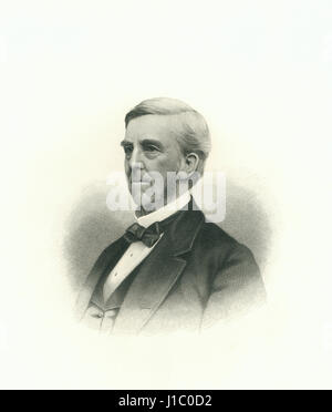 Oliver Wendell Holmes, Sr (1809-94), amerikanischer Arzt, Pädagoge, Dichter & Autor, Portrait, Gravur, 1876 Stockfoto