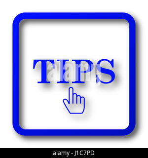 Tipps-Symbol. Tipps Website Button auf weißem Hintergrund. Stockfoto