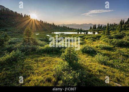 Teich über Crater Lake, West Nadel Mountains, Colorado. Stockfoto