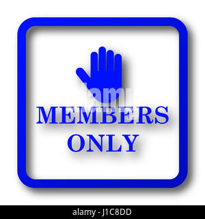 Mitglieder nur Symbol. Mitglieder nur Website-Button auf weißem Hintergrund. Stockfoto