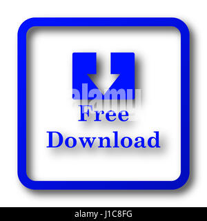 Kostenloser Download-Symbol. Kostenloser Download Webseite Taste auf weißem Hintergrund. Stockfoto