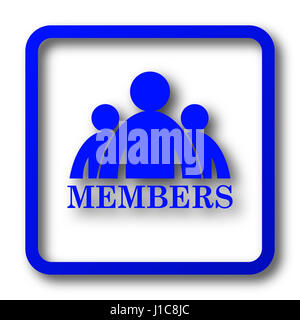 Mitglieder-Symbol. Mitglieder-Website-Button auf weißem Hintergrund. Stockfoto