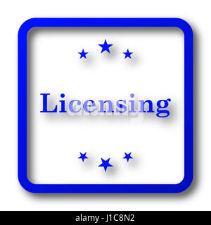 Lizenzierung-Symbol. Lizenzierung Webseite Taste auf weißem Hintergrund. Stockfoto