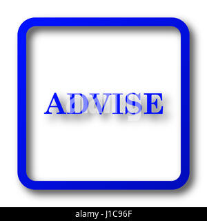 Symbol zu beraten. Schaltfläche "Webseite" auf weißem Hintergrund zu beraten. Stockfoto