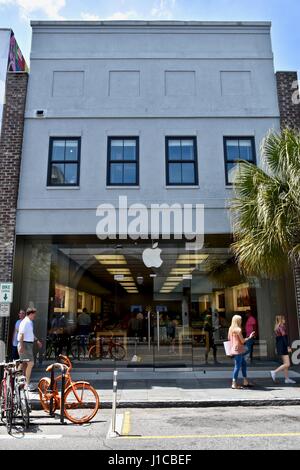 Charleston, South Carolina Apple Store Schaufenster Stockfoto