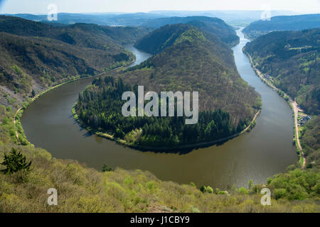 Großen Saar-Schleife, in der Nähe von Mettlach, Saarland, Germany Stockfoto