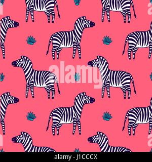 schwarz / weiß Zebra Vektor-illustration Stock Vektor