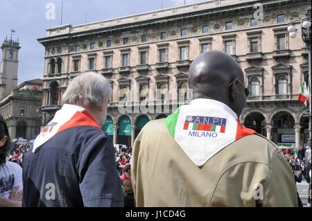 Am 25. April wird jährlich in ganz Italien mit festen und Demonstrationen zu erinnern, die Befreiung vom Nazi-Faschismus gefeiert. Stockfoto