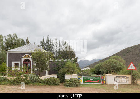 KRUISRIVIER, Südafrika - 24. März 2017: ein Studio und eine Kunstgalerie im Kruisrivier auf der Straße zwischen den Cango Caves und Calitzdorp Stockfoto