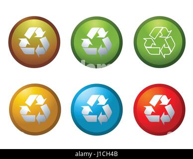 Vektor recycle Tasten Symbole Symbole Abbildung Stock Vektor
