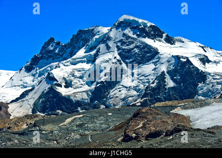 Peak Breithorn, Walliser Alpen, Zermatt, Wallis, Schweiz Stockfoto