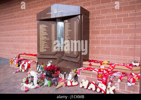 Hillsborough Memorial, Liverpool, Fußball, club, LFC, Anfield Road, Premier, League, Nacht, Spiel, V, Liverpool, Merseyside, England, Stadt, England, Englisch, UK. Stockfoto