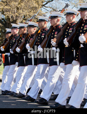 US Marine Corps Ehrengarde marschieren während der Parade - USA Stockfoto
