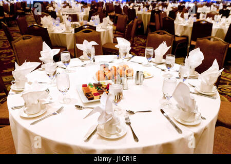 Hotel Banketttisch für große Event - USA Stockfoto