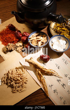 Chinesische Kräutermedizin Stockfoto