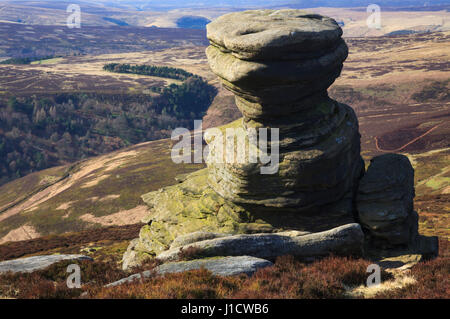 Der Salzstreuer Derwent hochkant im Peak District National Park Stockfoto