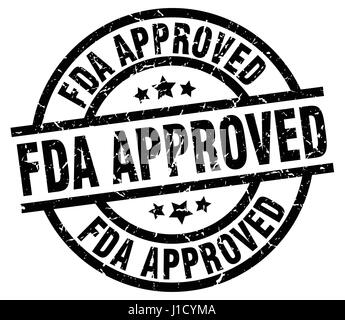FDA genehmigt schwarze Runde Grunge-Stempel Stock Vektor