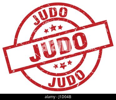 Judo runden roten Grunge-Stempel Stock Vektor