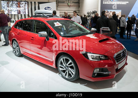 Brüssel - 19. Januar 2017: Subaru Levorg Auto auf dem Brüsseler Autosalon. Stockfoto