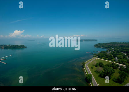 Blick vom Perries Denkmal auf Put-in Insel Ohio Stockfoto