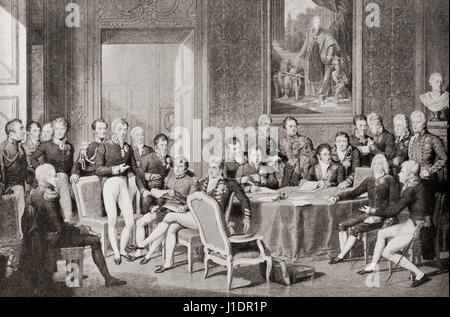 Der Kongress von Wien, Österreich, November 1814 bis Juni 1815.  Von Hutchinson Geschichte der Nationen veröffentlicht 1915 Stockfoto