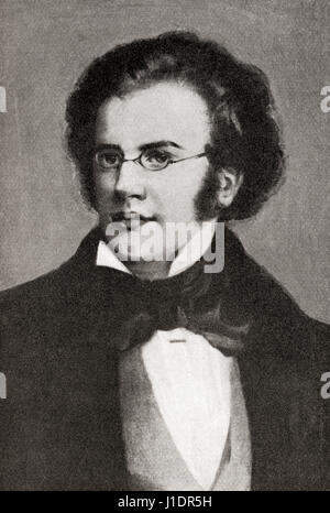 Franz Peter Schubert, 1797-1828.  Österreichischer Komponist.   Von Hutchinson Geschichte der Nationen veröffentlicht 1915 Stockfoto