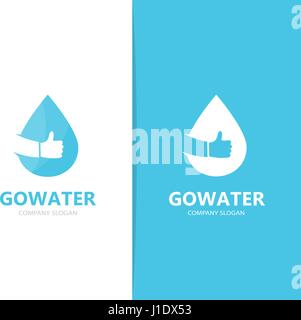 Vektor, Öl und wie Logo-Kombination. Tropfen und beste Symbol oder Symbol. Einzigartige Wasser- und Aqua Logo-Design-Vorlage. Stock Vektor