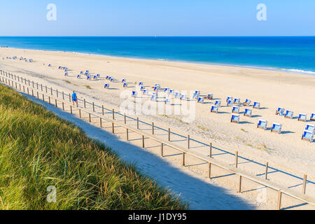 Küstenpromenade entlang Strand Westerland, Insel Sylt, Deutschland Stockfoto