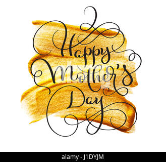 Alles Gute zum Muttertag auf abstrakte Goldfarbe Hintergrund Stockfoto