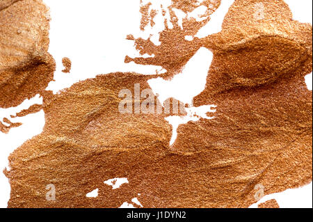 Zusammenfassung Hintergrund mit einem Pinsel Goldfarbe lackiert Stockfoto