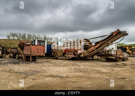 bei einem stillgelegten Steinbruch in West Yorkshire, England, UK Stockfoto