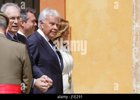 Der ehemalige Premierminister Felipe Gonzalez und Susana Diaz während Akt ' Äú 25 Aniversario De La Exposicion universal 'Äú EXPO' au Sevilla 1992 ' Äú in RealAlcazar in Sevilla auf Donnerstag, 20. April 2017 Stockfoto