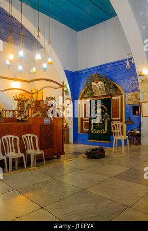 SAFED, ISRAEL - 26. Dezember 2016: The Yosef Caro Synagoge, das jüdische Viertel in Safed (Tzefat), Israel. Es ist eine Synagoge aus dem 16. Jahrhundert benannt af Stockfoto