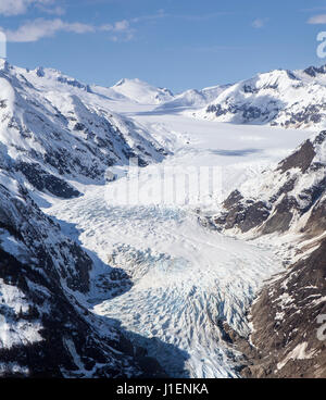 Luftaufnahme von Davidson Gletscher im Südosten Alaskas. Stockfoto