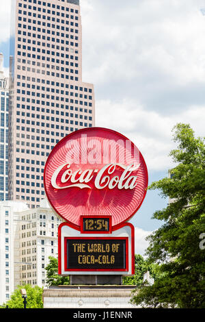 Alte Coca Cola Schild auf die Innenstadt von Atlanta Gebäude Stockfoto