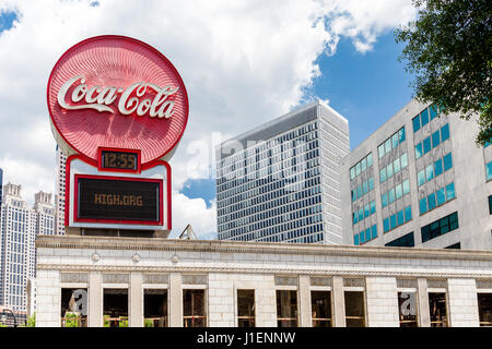 Alte Coca Cola Schild auf die Innenstadt von Atlanta Gebäude Stockfoto