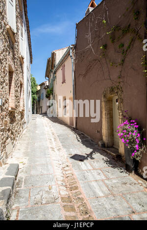 Blick von Burg Grimaud Côte d ' Azur Frankreich Stockfoto