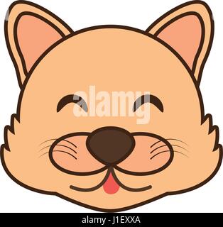 Flächenstil Kawaii niedlich wolf Stock Vektor