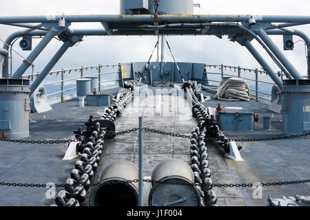 Schlachtschiff Missouri Bogen Stockfoto