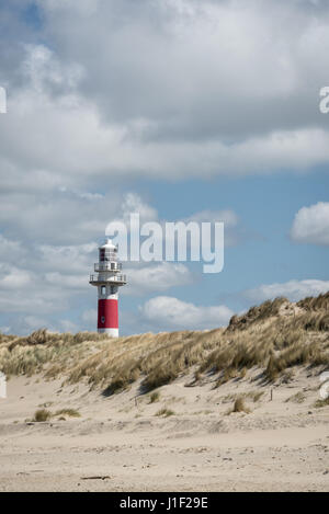 Ein Leuchtturm in den Dünen der belgischen Küste Stockfoto