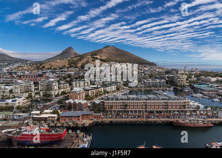 Blick aus dem Silo Hotel Victoria und Alfred Waterfront, Cape Town, Western Cape, Südafrika Stockfoto