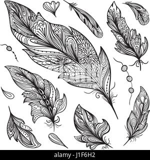 Kreativen Doodle handbemalt dekorative Boho Stil Design-Elemente Stock Vektor