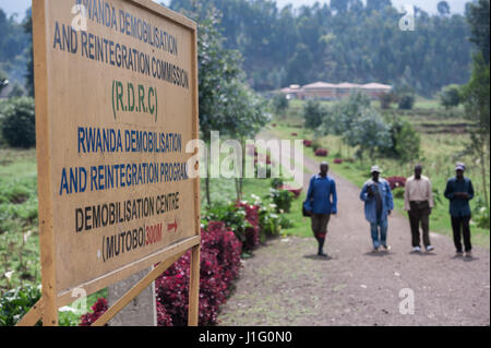 Das ruandische Wiedereingliederung Lager in Mutobo, Ruanda, für ehemalige Milizmitglieder aus der Demokratischen Republik Kongo Stockfoto