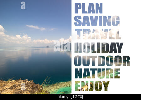 Luftaufnahme der tropischen Insel Bohey Dulang in der Nähe von Siapdan Insel, Sabah, Borneo, Malaysia. Stockfoto